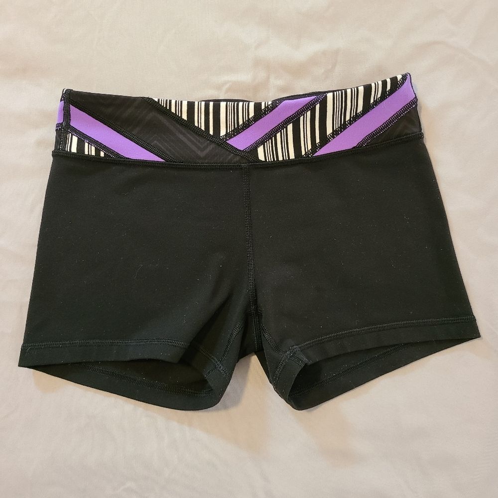 Ivivva by Lululemon Reversible Black Tight Active Shorts Girl Size 14